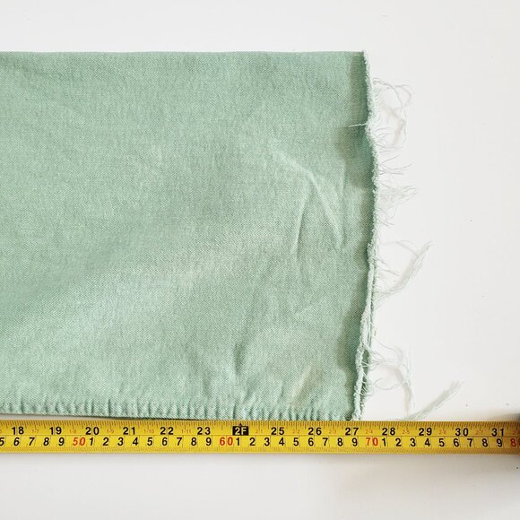 Zara The Marine Sailor Wide Leg Cotton Denim Mint Green Pant Trouser - Size 6 - Picture 10 of 11